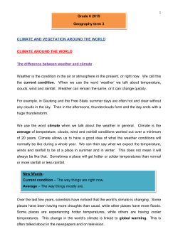 climate and vegetation around the world