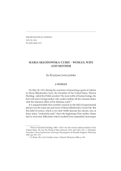 MARIA SKŁODOWSKA  CURIE WOMAN, WIFE AND MOTHER by