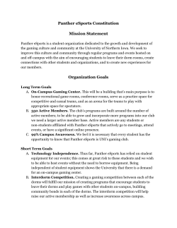 Panther eSports Constitution Mission Statement Organization Goals