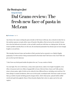 Dal Grano review: The fresh new face of pasta in McLean