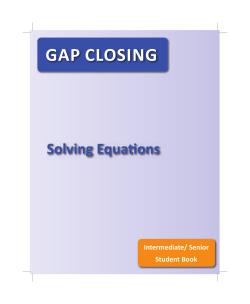 Module 7 Solving Equations