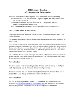 2014 Summer Reading AP Language and Composition