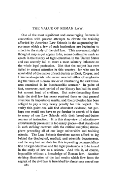 The Value of Roman Law - Penn Law: Legal Scholarship Repository