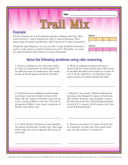 Trail Mix - K12 Math Worksheets