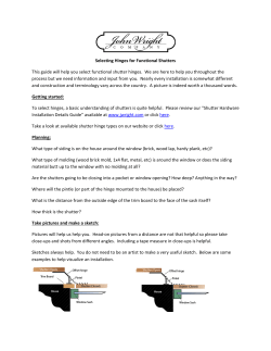 Selecting Hinges for Functional Shutters This guide will help you
