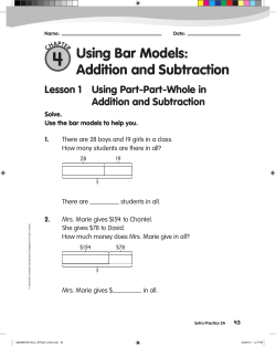 Using Bar Models: Addition and Subtraction - Hewlett