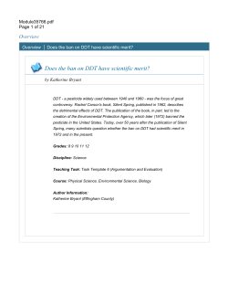 Does the ban on DDT have scientific merit?