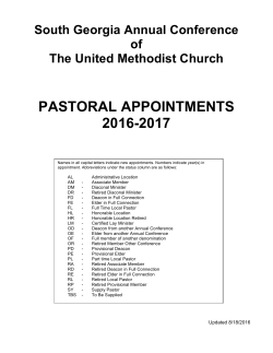 pastoral appointments 2016-2017