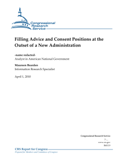 Filling Advice and Consent Positions at the Outset of a New