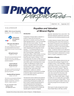 Royalties and Valuation of Mineral Rights