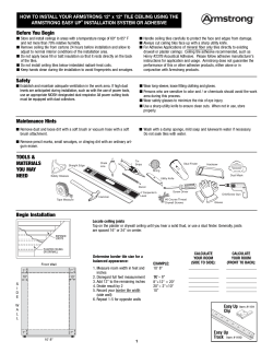 HOW TO INSTALL YOUR ARMSTRONG 12 x 12 TILE