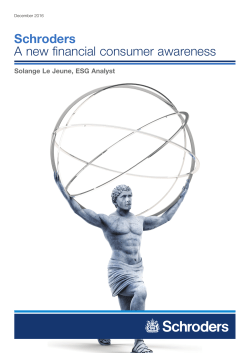 Schroders A new financial consumer awareness