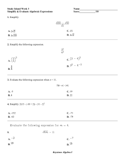 Keystone Algebra I Study Island Week 3