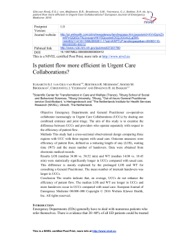 Is patient flow more efficient in Urgent Care Collaborations?
