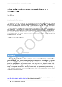 Colour and colourlessness: the chromatic discourse of impressionism