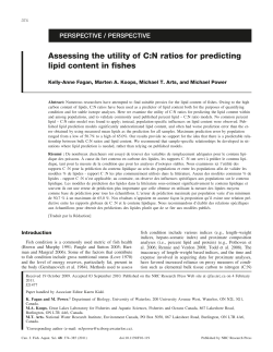 Assessing the utility of C:N ratios for predicting lipid content in fishes