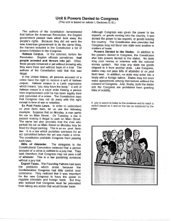 Unit 6 Powers Denied to Congress