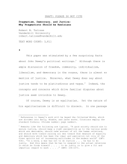 Pragmatism, Democracy, and Justice