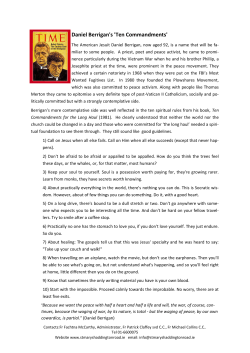 Daniel Berrigan`s `Ten Commandments`