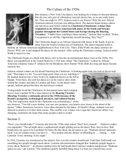The Culture of the 1920s Section 2