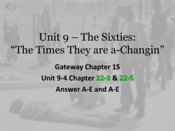 Unit 9 – The Sixties - Marion County Public Schools