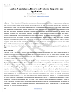 Carbon Nanotubes: A Review on Synthesis, Properties