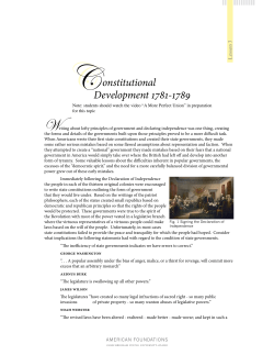 Constitutional development 1781-1789