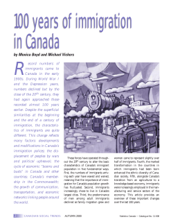 100 Years of immigration in Canada