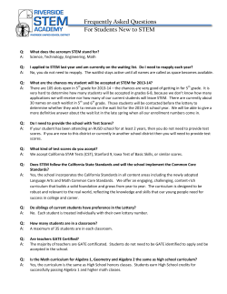 Frequently Asked Questions For Students New to STEM