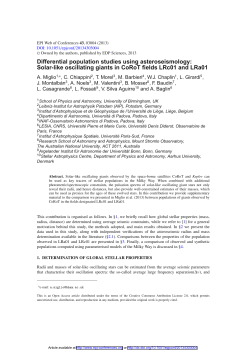 Differential population studies using asteroseismology: Solar