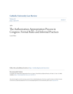 The Authorization-Appropriation Process in Congress