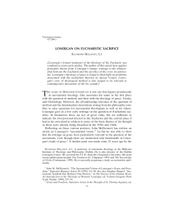 lonergan on eucharistic sacrifice