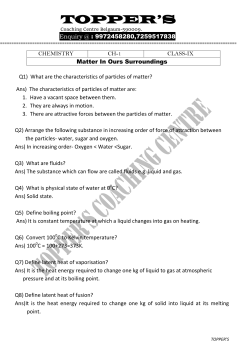 Matter in our sarroundings