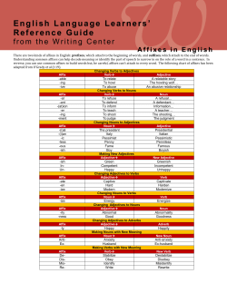 Affixes in English