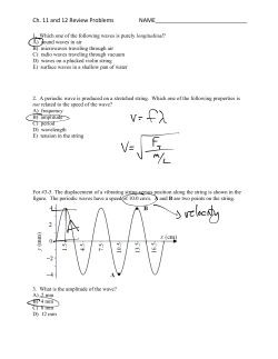 Ch. 11 and 12 Review Problems NAME