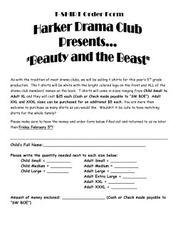 T-SHIRT Order Form