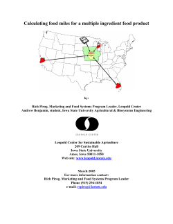Calculating food miles for a multiple ingredient food product