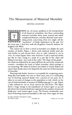 Maternal Mortality - People Server at UNCW