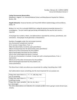 Coding Chromosomal Abnormalities