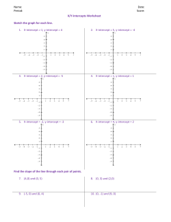 Name: Date: Period: Score: X/Y-Intercepts Worksheet Sketch the