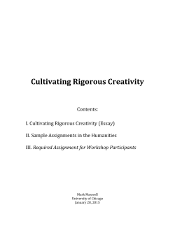 Cultivating Rigorous Creativity - The University of Chicago Divinity