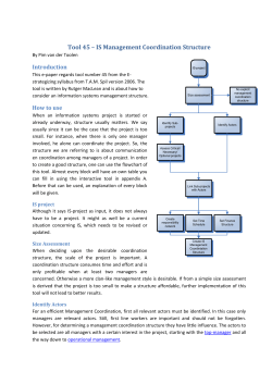 Tool 45 &ndash; IS Management Coordination Structure