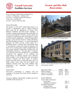 Fernow and Rice Hall Renovations