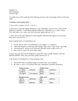 Espa&ntilde;ol 3 H Gu&iacute;a de Repaso Examen Final Your final exam will be