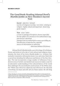 The Good Book: Reading Ishmael Reed`s Mumbo Jumbo as Neo