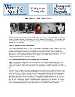 Writing About Photography - Thompson Writing Program