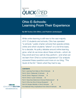 Ohio E-Schools: Learning From Their Experience