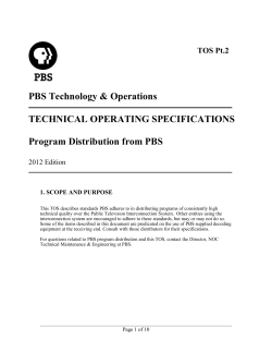 PBS Technical Operating Specifications