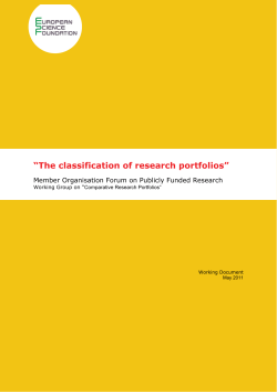 The classification of research portfolios