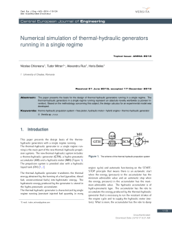 Numerical simulation of thermal-hydraulic generators running in a